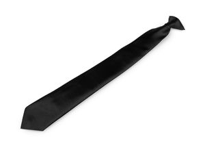 Premium Black Satin Clip-On Necktie - Pre-Tied Formal Fashion Tie