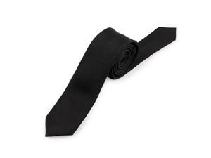 Classic Black Unisex Slim Tie - Modern Solid Color Necktie for Formal and Casual Wear