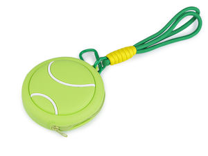 Sporty Silicone Ball Keychain and Mini Zipper Case Charm for Backpacks and Handbags