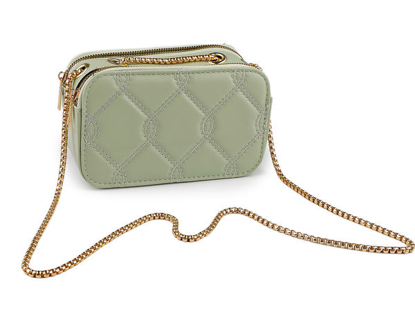 Women's Quilted Convertible Crossbody Bag - Elegant Compact Shoulder Bag and Clutch with Adjustable Chain Strap