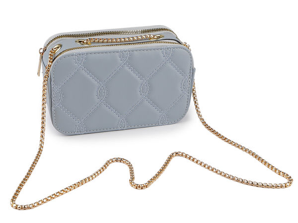 Women's Quilted Convertible Crossbody Bag - Elegant Compact Shoulder Bag and Clutch with Adjustable Chain Strap
