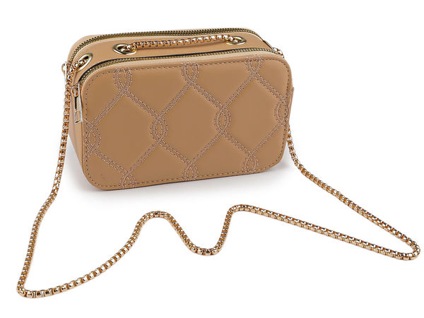 Women's Quilted Convertible Crossbody Bag - Elegant Compact Shoulder Bag and Clutch with Adjustable Chain Strap