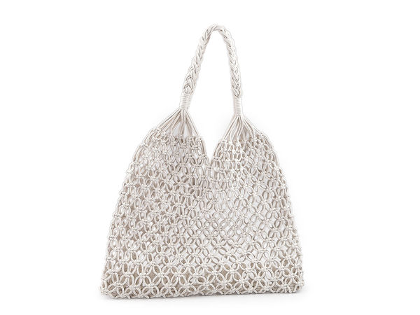 Handcrafted Bohemian Crochet Tote Bag - Expandable Mesh Shoulder Bag for Beach, Shopping, and Daily Wear