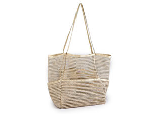 Large Mesh Summer Tote Bag - Spacious Beach, Shopping, and Travel Shoulder Bag (47 x 34 cm)