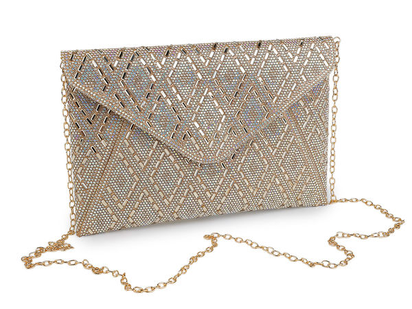 Elegant Rhinestone Evening Clutch Bag - Luxury Formal Handbag with Removable Chain Strap