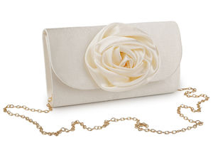 Elegant Floral Satin Clutch Bag with Detachable Chain Strap - Premium Evening Purse for Formal Events