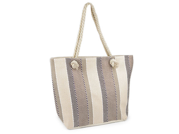 Premium Summer Textile Beach Tote - Large Shoulder Bag with Cotton Cord Handles (51 x 38 cm)