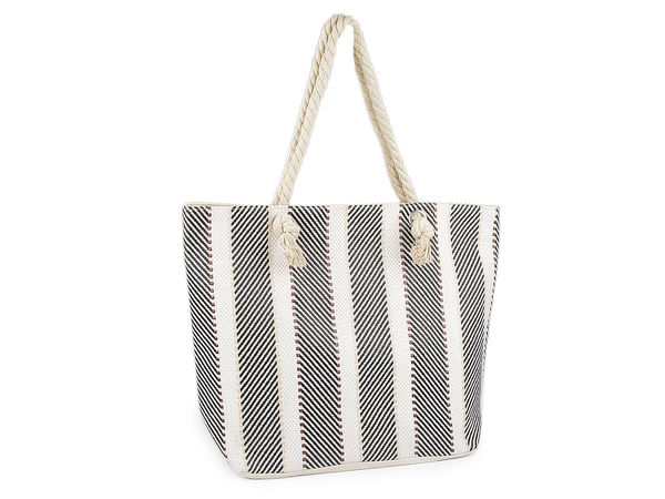 Premium Summer Textile Beach Tote - Large Shoulder Bag with Cotton Cord Handles (51 x 38 cm)