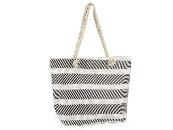 Premium Summer Textile Beach Tote - Large Shoulder Bag with Cotton Cord Handles (51 x 38 cm)