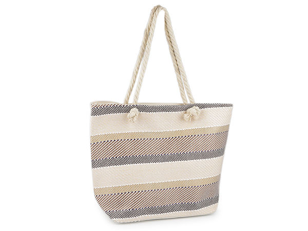 Premium Summer Textile Beach Tote - Large Shoulder Bag with Cotton Cord Handles (51 x 38 cm)