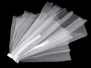 Elegant White Hair Veil with Satin Bow and Metal Comb - Premium Bridal Bachelorette Party & Princess Dress-Up Hair Accessory