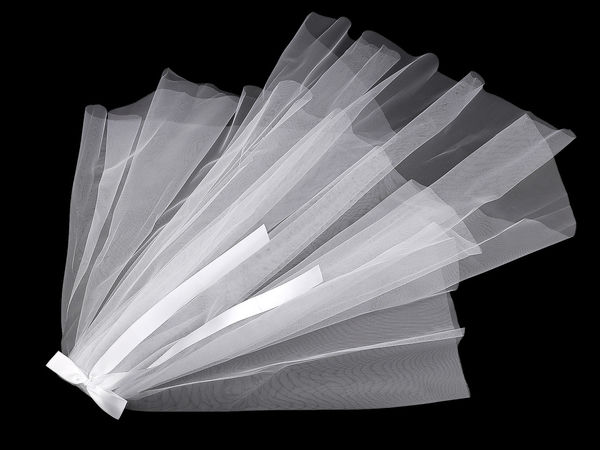 Elegant White Hair Veil with Satin Bow and Metal Comb - Premium Bridal Bachelorette Party & Princess Dress-Up Hair Accessory