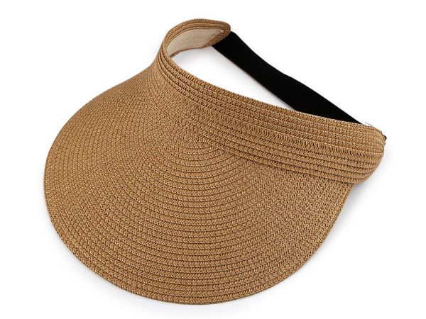 Emi Ross Women's Summer Straw Visor Hat - Adjustable Wide Brim Sun Protection Cap
