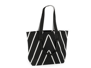 Premium Knit Textile Large Handbag - Spacious Shoulder Bag & Shopper Tote with Zipper Closure (48x37 cm)