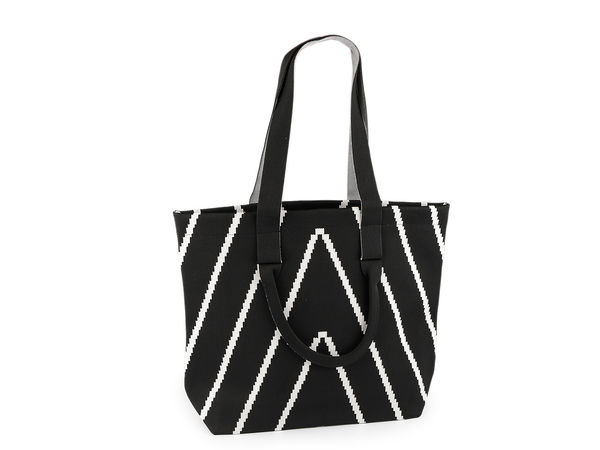 Premium Knit Textile Large Handbag - Spacious Shoulder Bag & Shopper Tote with Zipper Closure (48x37 cm)