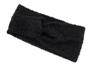 Women's Double-Layer Crossover Bouclé Knit Headband – Thermal Ear Warmer