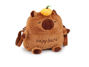 Kids Capybara Plush Crossbody Bag & Backpack - Soft Stuffed Animal Shoulder Purse for Children