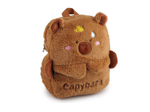 Children's Plush Capybara Backpack - Soft Cute Stuffed Animal Daypack & Travel Bag for Kids