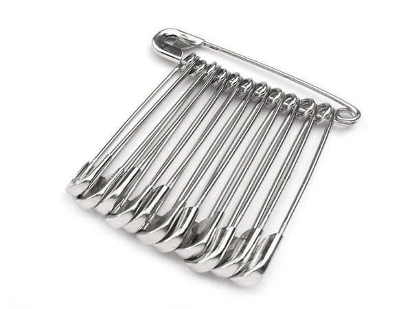 Premium All-Metal Safety Pins (34mm, Nickel Finish) - Bulk 600-Piece Set for Sewing, Tailoring, and Brooch Crafting