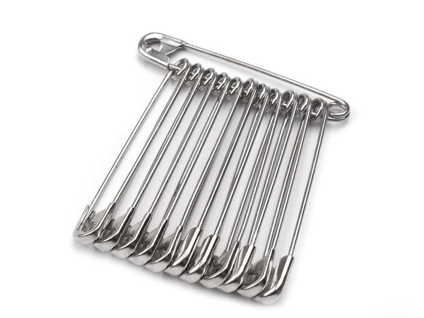 Professional All-Metal Safety Pins, 50mm (600-Piece Bulk Pack) – Durable Haberdashery Pins for Sewing, Crafts, and Brooch Making