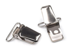 Premium 24mm Suspender Clip with Protective Plastic Liner - Nickel Finish