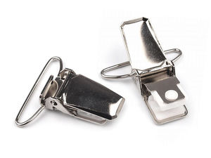 Premium 30mm Suspender and Brace Clip with Protective Plastic Pads - Nickel Finish
