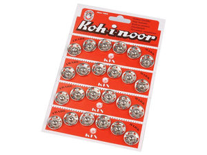 Premium Metal Snap Fasteners (Size 7, 18mm) Sew-On Press Studs - 6-Pack