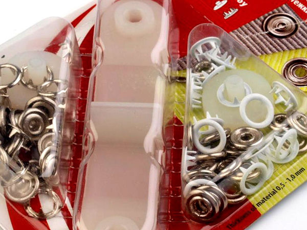 Roland Baby 10mm Metal Snap Fasteners for Light Fabrics - Includes Mini Press Tool (White)