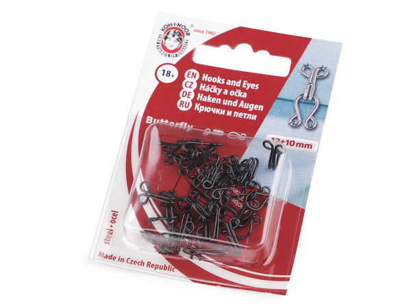 Premium Sew-On Metal Hook and Eye Closures for Clothing, Multi-Size Fasteners (Sizes 1, 3, 4, 6) - Quality Czech Craftsmanship