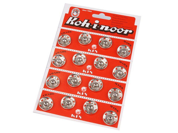 Premium Metal Snap Fasteners (Size 8, 20.9mm) - Heavy-Duty Sew-On Press Studs for Garments & Crafts, 4-Pack