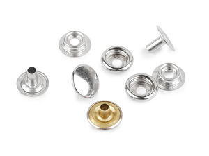 Premium Nickel Metal Press Stud Snap Fasteners, Ø15mm Heavy-Duty Snaps for 3-5mm Thick Fabrics, Leather, and Canvas - 4-Piece Set