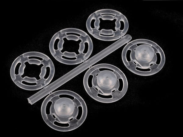 Transparent Sew-On Plastic Snap Fasteners (7mm - 15mm) - Multi-Size Clear Press Studs for Clothing & Crafts