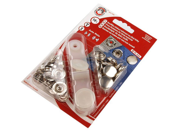 Heavy-Duty 15mm Press Stud Snap Fasteners with Mini-Press Tool for Thick Fabrics - Stainless Nickel
