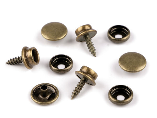 Heavy-Duty Screw-On Metal Snap Fasteners (15mm) – Premium 3-Piece Press Studs for Fabric-to-Solid Materials
