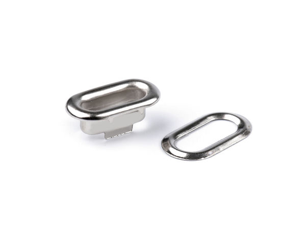 Premium Oval Metal Eyelets and Washers (4x12mm) - Rust-Proof Nickel Grommets for Apparel, Leathercraft & Tarpaulins