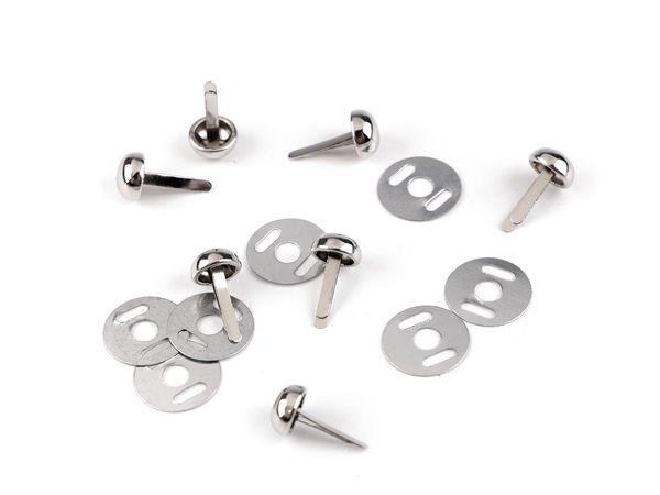 Metal Purse Feet Studs - 8mm Dome Head Nailheads with Backing Plates for Handbag and Leathercraft Protection - Nickel
