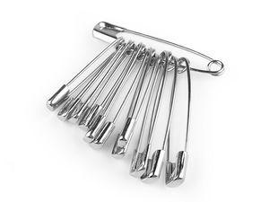 Premium Nickel Safety Pins Set - Assorted Mixed Sizes for Sewing, Tailoring, and Crafting