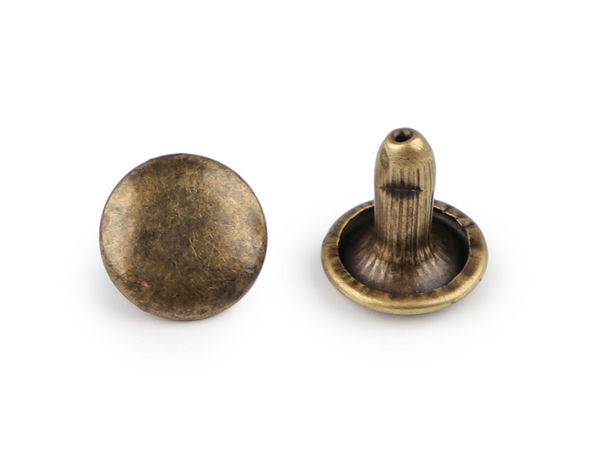 Premium Double-Sided Hollow Rivets (9mm) - Heavy-Duty Metal Fasteners for Leathercraft and Handbag Making