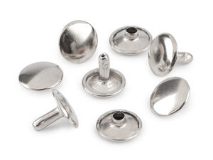 12mm Double-Sided Hollow Metal Rivets for Leathercraft and Handbag Making, Nickel Finish