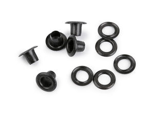 Premium Rust-Proof Metal Grommets with Washers, Inner Ø4mm, Black Varnish - Heavy-Duty Eyelets for Thick Fabrics, Swimwear & Bags