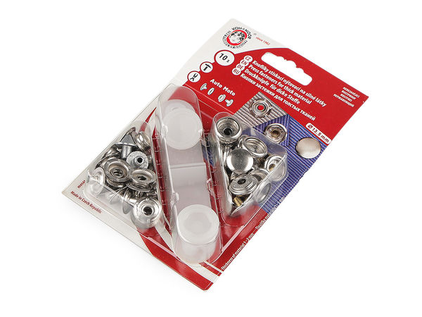 Premium Metal Snap Fasteners (13.5mm) for Heavy-Duty Fabrics | Rustproof Press Stud Kit with Riveting Tool (Nickel)