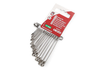 Premium Duplex Steel Safety Pins Set, Assorted Sizes (19mm - 60mm), 19-Piece Multi-Pack for Sewing, Crafting, and Quick Clothing Repair