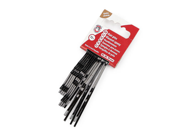 Premium Czech Steel Hairpins and Clips Set – 12-Piece Assorted Sizes (5cm, 6cm, 7cm) for All-Day Secure Hold