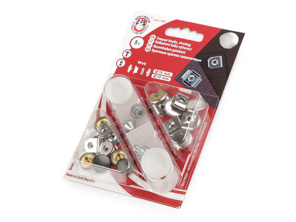 WUK Premium Trouser Hook and Clasp Fastener Set with Mini Press Tool - Durable Nickel Finish