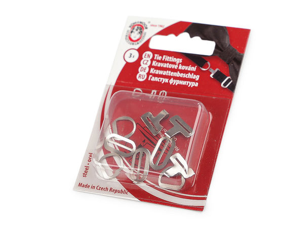 Premium Steel Bow Tie Hardware Set (3 Pairs) - Adjustable Hook, Eye, and Slider Fasteners, Nickel Finish