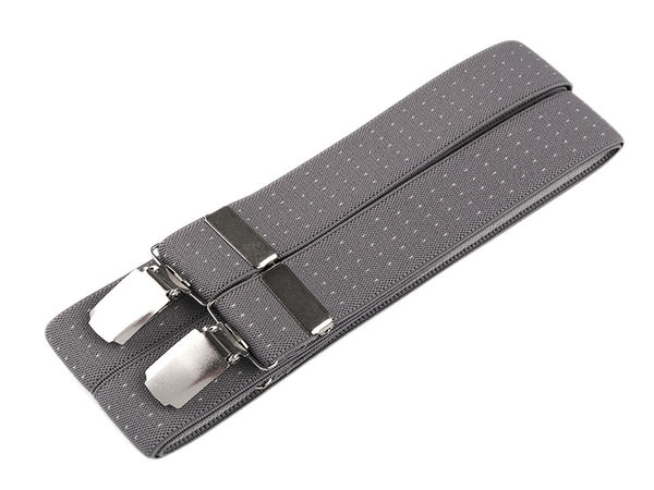 Premium Czech-Crafted Men's X-Back Suspenders - Adjustable 3cm Trouser Braces with Metal Clips, 125cm