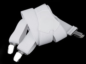 Premium Men's Y-Back Suspenders - Adjustable Elastic Trouser Braces with Heavy-Duty Metal Clips (3.5cm Width, 120cm Length)