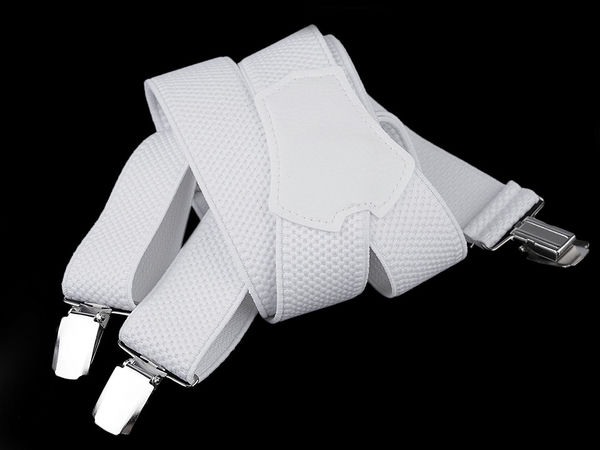 Premium Men's Y-Back Suspenders - Adjustable Elastic Trouser Braces with Heavy-Duty Metal Clips (3.5cm Width, 120cm Length)