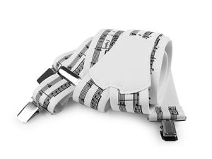 Premium Men's Musical Theme Suspenders - Adjustable 4cm Wide Elastic Trouser Braces with Eco-Leather Details