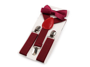 Kids Suspenders and Bow Tie Set - Adjustable Y-Back Trouser Braces with Matching Bowtie for Toddlers and Children (Ages 2-6)